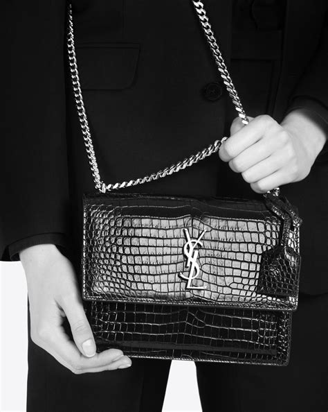 ysl crossbody crocodile|Saint Laurent Sunset Medium YSL Crossbody Bag in Croc .